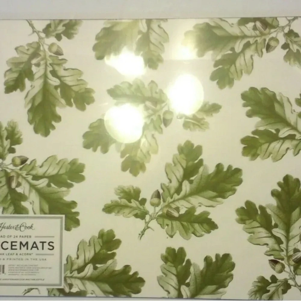 Placemats Hester & Cook. Oak Leaf & Acorn. Pad of 24 paper. 18